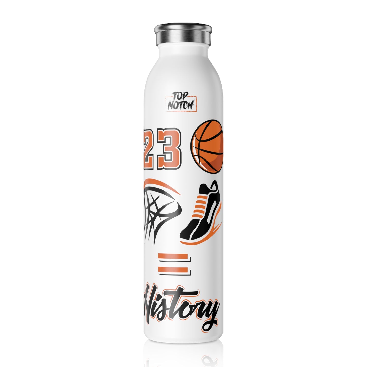 Basketball 23 Slim Water Bottle — '23 + Hoop = History' Sports Stainless Bottle
