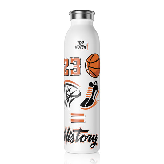 Basketball 23 Slim Water Bottle — '23 + Hoop = History' Sports Stainless Bottle