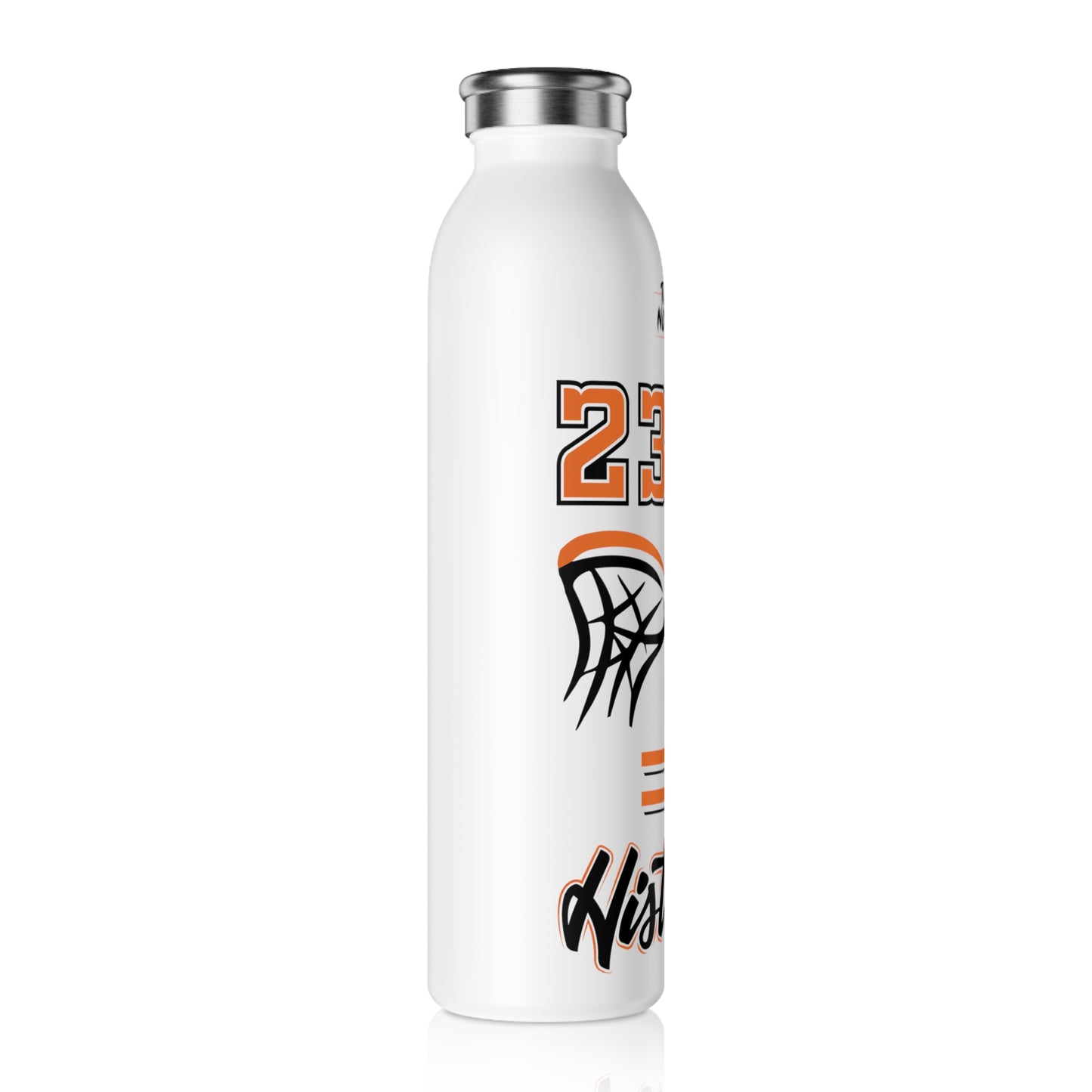 Basketball 23 Slim Water Bottle — '23 + Hoop = History' Sports Stainless Bottle