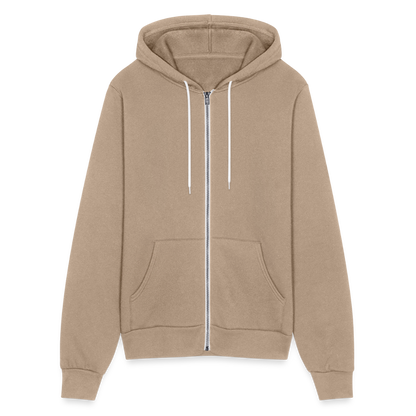 Canvas Unisex Full Zip Hoodie - tan