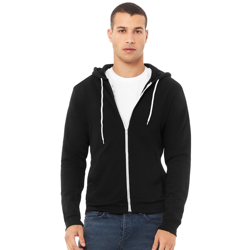Canvas Unisex Full Zip Hoodie - black