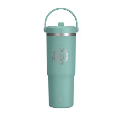 Nomad 32oz Tumbler — Adventure Camp Travel Mug with 'Wander & Live' Compass Design