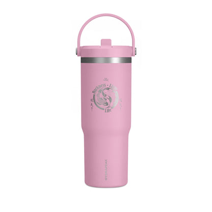 Nomad 32oz Tumbler — Adventure Camp Travel Mug with 'Wander & Live' Compass Design