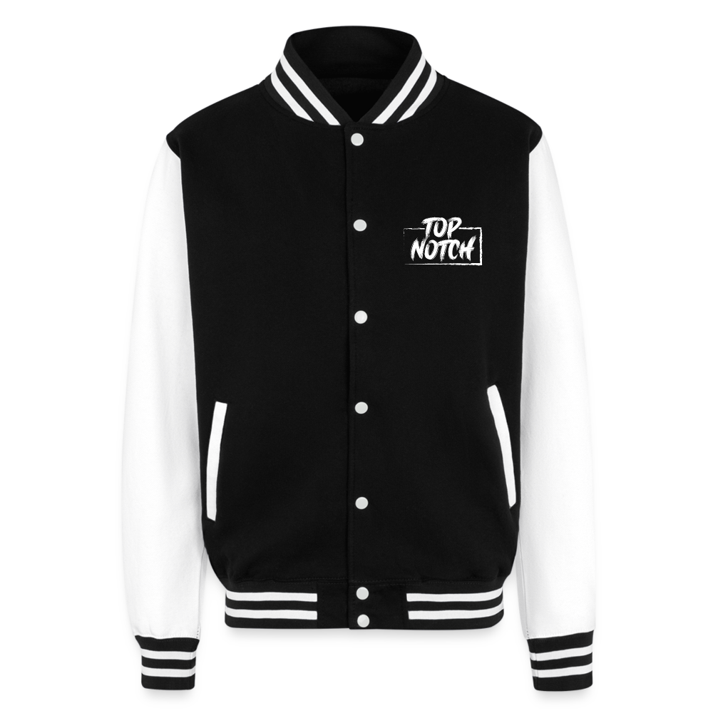 Step into style and comfort with the Just Hoods Heavyweight Letterman Jacket. This classic piece features a knitted collar, cuffs, and waistband adorned with stylish striped details that add a touch of sporty elegance. Secure your fit easily with press-stud closure buttons and enjoy modern convenience with a hidden earphone cord feed inside the pocket and discreet loops inside the collar. Perfect for the tech-savvy and fashion-forward individual, this jacket combines timeless design with functional features