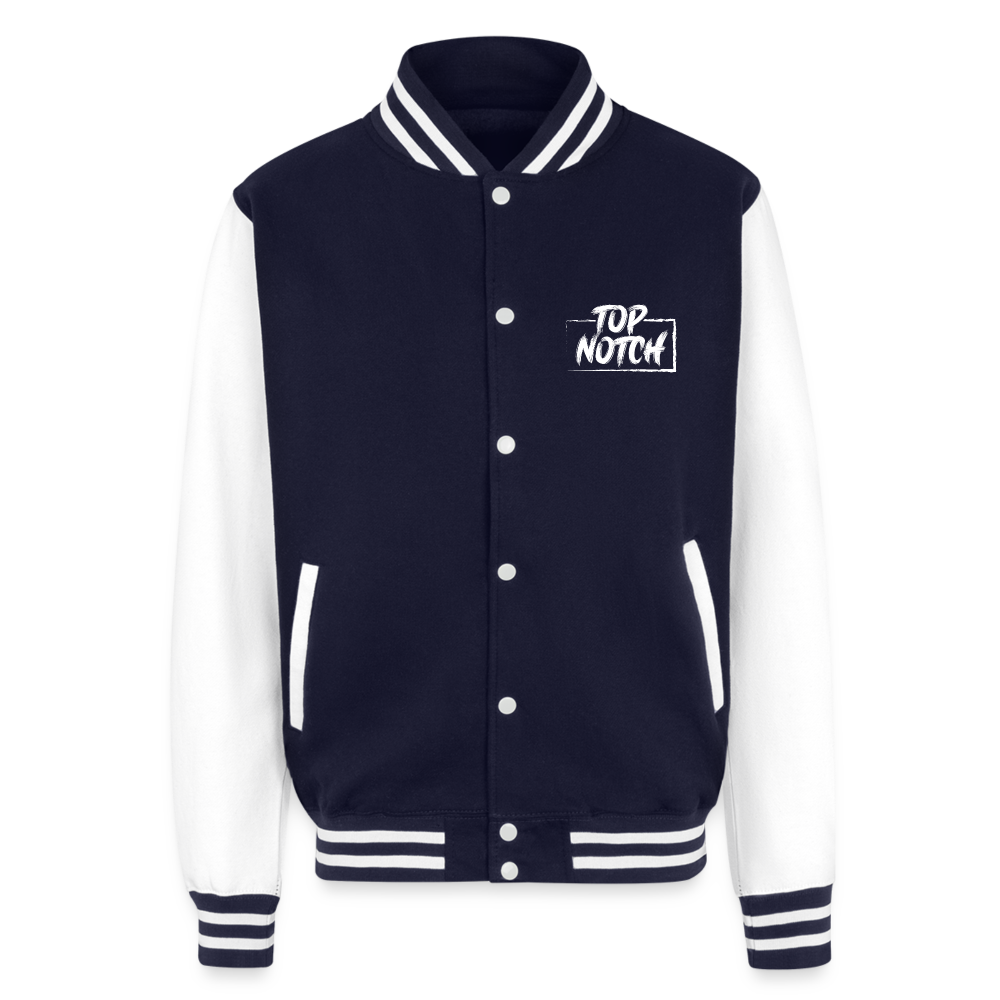 Step into style and comfort with the Just Hoods Heavyweight Letterman Jacket. This classic piece features a knitted collar, cuffs, and waistband adorned with stylish striped details that add a touch of sporty elegance. Secure your fit easily with press-stud closure buttons and enjoy modern convenience with a hidden earphone cord feed inside the pocket and discreet loops inside the collar. Perfect for the tech-savvy and fashion-forward individual, this jacket combines timeless design with functional features