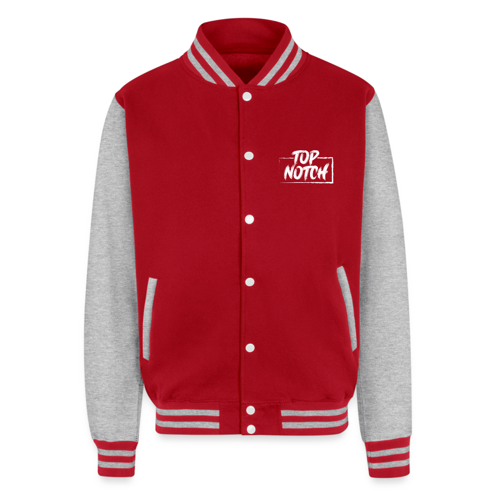Step into style and comfort with the Just Hoods Heavyweight Letterman Jacket. This classic piece features a knitted collar, cuffs, and waistband adorned with stylish striped details that add a touch of sporty elegance. Secure your fit easily with press-stud closure buttons and enjoy modern convenience with a hidden earphone cord feed inside the pocket and discreet loops inside the collar. Perfect for the tech-savvy and fashion-forward individual, this jacket combines timeless design with functional features